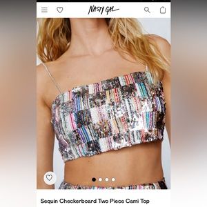 Nasty Gal Sequin crop top